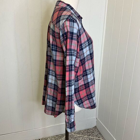 J. Crew Women’s Petite Large Long Sleeve Striped Multi Color Button Down Shirt - Picture 5 of 14